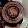 Large Handwoven Burmese Lacquerware TIFFIN with Lid - Burmese Zodiac  -  Shipping Fees Included! - Image 2